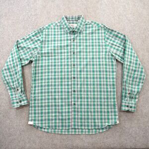 Borgo 28 Ognissanti Shirt Mens Large Green Button Up Checks Long Sleeve